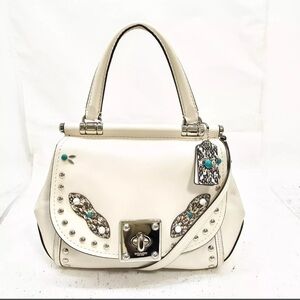 Coach Drifter Handbag with Shoulder Strap White Genuine Leather